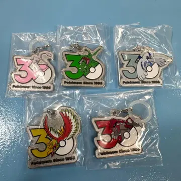 포켓몬 30주년 기념 메탈 참 5종 세트
