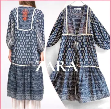 완판템 새상품급 ZARA 인디언 패턴 롱 가디건 실측치수 M 상당