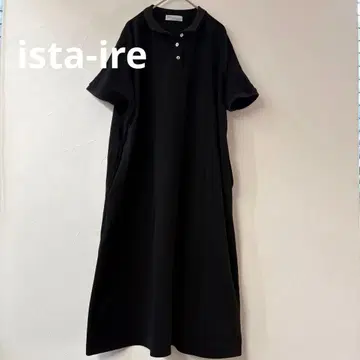 이스타일레 피케 셔츠 원피스 튜닉 블랙 블랙 OP
