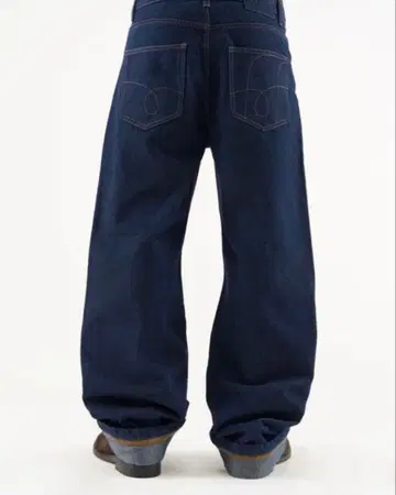 Scuffers Habi Dark Blue 와이드 핏 데님 팬츠