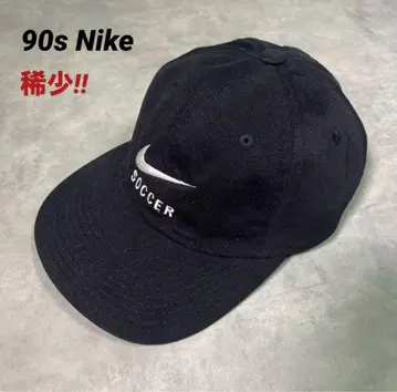 [ 희소 ] 90s 나이키 야구 모자 블랙 스우시 자수 로고 블랙 검정