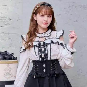 리즈리사 리본 3단 긴팔 프릴 블라우스 핑크