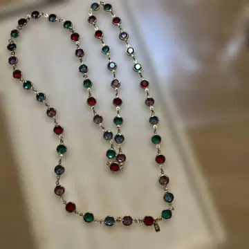 SWAROVSKI 스와로브스키 멀티 컬러 크리스탈 롱 목걸이