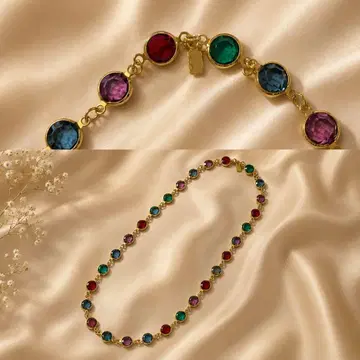 SWAROVSKI 스와로브스키 멀티 컬러 크리스탈 롱 목걸이
