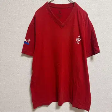 PJ's USA 피제이즈 [ L ] V넥 티셔츠 빨간색 빈티지