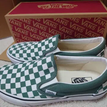 VANS Classic Slip-On Checkerboard Green