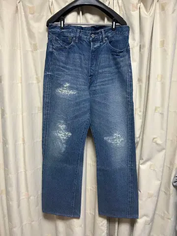 텐더 로인 CRUSH DENIM RIDERS E W34 데미지 가공
