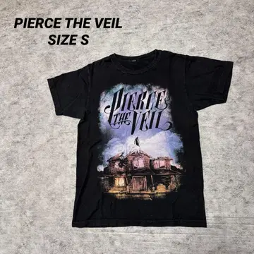 PIERCE THE VEIL 밴딩 티셔츠 Y2K 페이드 블랙
