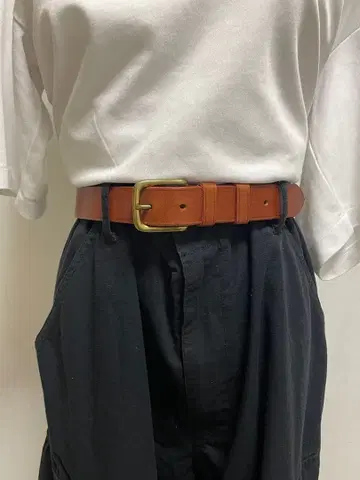 PEAL & CO 천연 가죽 가죽 벨트 브라운 빈티지 잉글랜드제