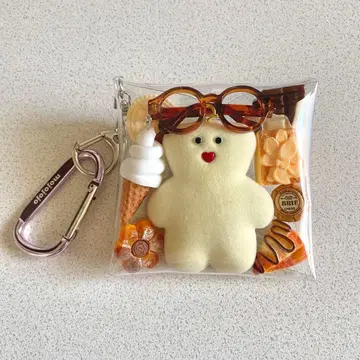 가챠 파우치 mojojojo 시로쿠마 빵 키링 모조조조