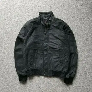 90s 레더 봄버 자켓 천연 가죽 블랙 짧은 기장 남성용 S
