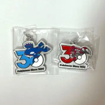 포켓몬 30주년 메탈 참 마스코트 카이오거 그란돈