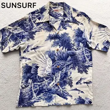 새상품급 SUNSURF SS31601 아로하 셔츠 매 사냥 일본풍 패턴