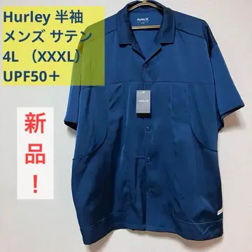 새상품 Hurley 반팔 셔츠 남성용 새틴 4L 빅 사이즈 UPF50+