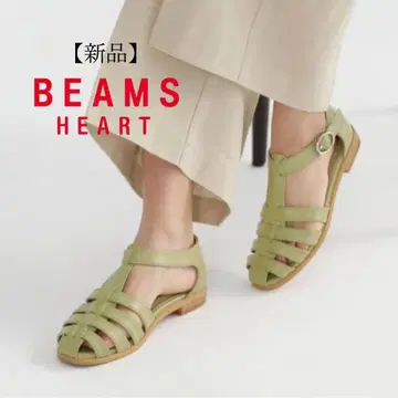 새상품 BEAMS HEART 빔즈 인조 가죽 구르카 샌들 23.5