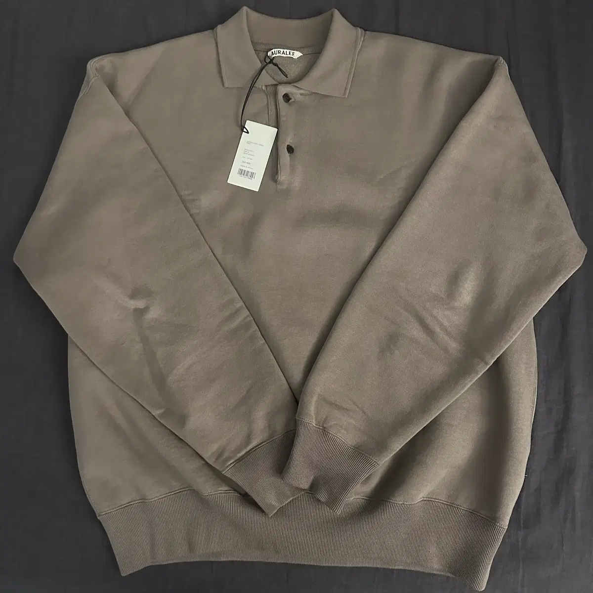 AURALEE◇24AW/SMOOTH SOFT SWEAT POLO/ポロシャツ/3/コットン/BRW 