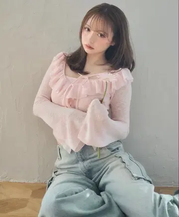 andmary Alison frill tops pink