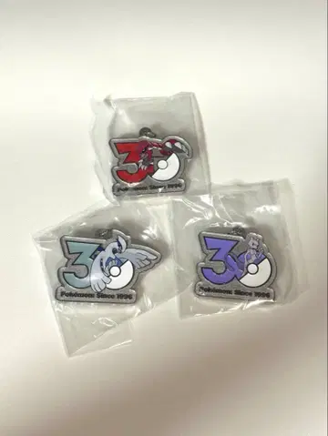 포켓몬 30주년 기념 메탈 참 3종 세트