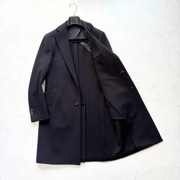 새상품급 라르디니 현행 택 체스터 코트 울 네이비 48 7REG