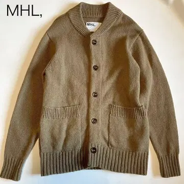 [ MHL ] 가디건 모크넥 두툼한 울 베이지 M