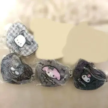 산리오 모노톤 슬라이드 거울 컬렉션 4개 세트