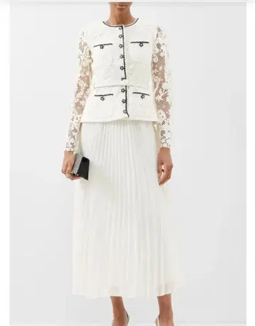 Self-Portrait CREAM LACE MIDI DRESS Lace