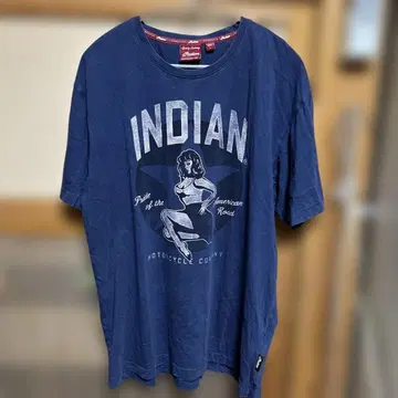 인디언 indian motorcycle T셔츠 L 네이비 자수