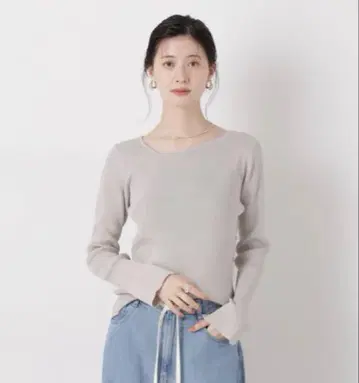 나노 유니버스 세탁기 세탁 가능 비대칭 넥 디자인 리브 니트 냉감