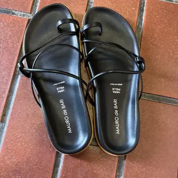 MAURO de BARI 블랙 플립플랍 38 블랙