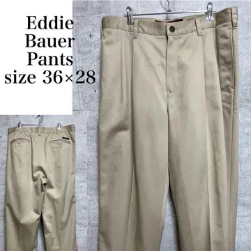 Eddie Bauer 2턱 치노 팬츠 팬츠 베이지 사이즈 36 x 28