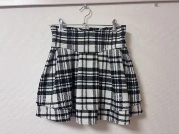 미셸 마카롱 체크 슬림 레그 스커트