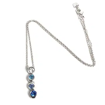 [ 새상품급 ] SWAROVSKI 스와로브스키 목걸이 블루 계열 4석
