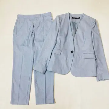 ZARA 자라 노카라 자켓 슬랙스 수트 셋업 38
