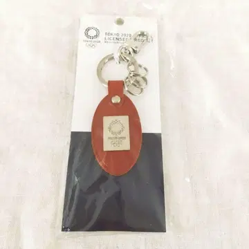 도쿄 2020 오벌 가죽 키링