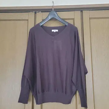 새상품 PLST V넥 UV 코튼 아세테이트 돌먼 슬리브 니트