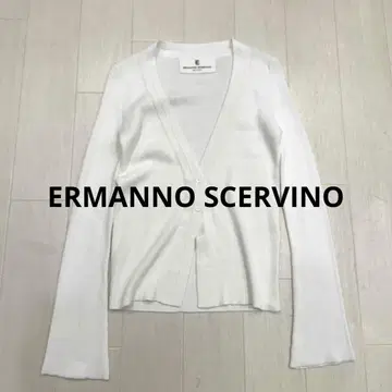 이탈리아제 ERMANNO SCERVINO 리브 V넥 가디건