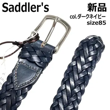 [ 이탈리아제 ] 새들러스 가죽 메쉬 벨트 네이비 85 천연 가죽