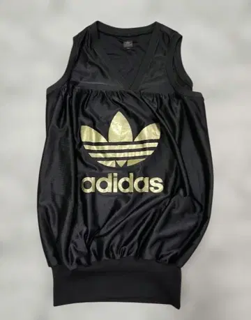 레어 adidas Originals 빈티지 새틴 미니 저지 드레스