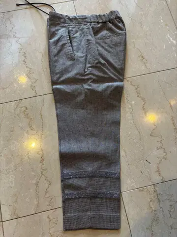 BRUNELLOCUCINELLI 그레이 체크 무늬 슬랙스