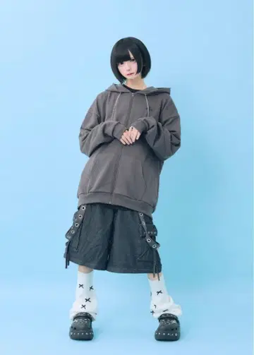 Hauls 병약미 크로스 ZIP 파카 그레이