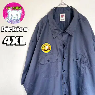 usa 구제 의류 Dickies 반팔 워크 셔츠 4XL 다크 그레이 와펜