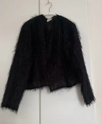 vintage glitter shaggy summer cardigan