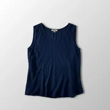 FLAX 린넨 코튼 플락스 상의 네이비 M 탱크탑