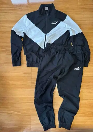 PUMA 셋업 블랙 화이트 XL
