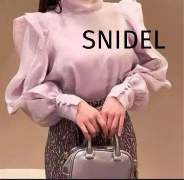 [ SNIDEL ] 오간 시스루 블라우스 라벤더
