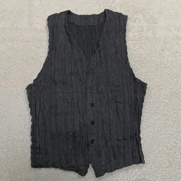 isseymiyake men 플리츠 베스트 남성용 블랙 수트 베스트