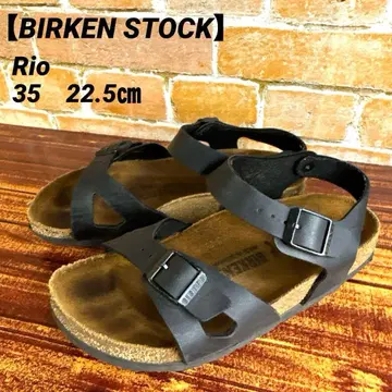 [BIRKENSTOCK] 리오 블랙 35 22.5cm 블랙 가죽