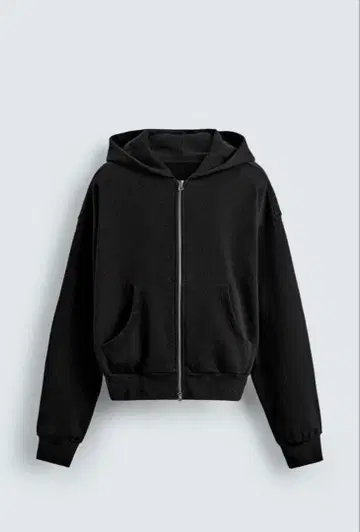 Zara 크롭 핏 후디 블랙