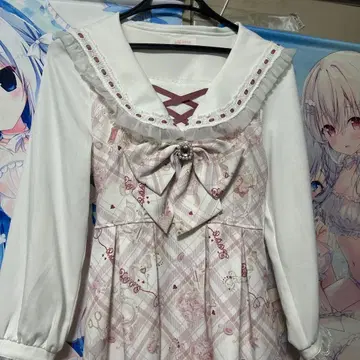 LIZLISA 리즈리사 Sewing Bear 패턴 셋업 화이트