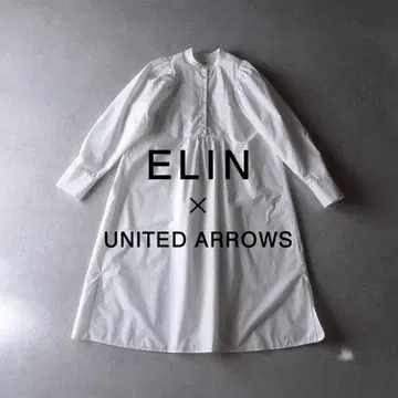 새상품급 ELIN 유나이티드 애로우즈 별주 밴드 카라 셔츠 원피스 에린